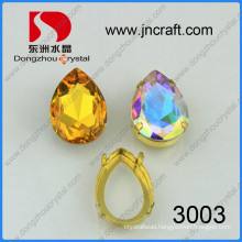 Dz-3003 Light Topaz and Ab Pear Drop Fancy Stone with Claw